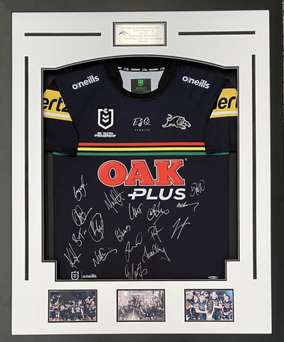 2021 NRL Premiership Winners Penrith Panthers Team Signed Jersey Framed