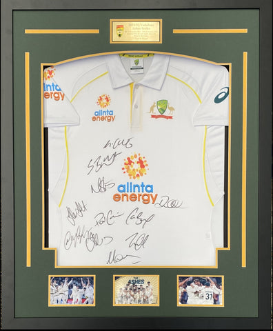 2021/22 Australian Ashes Series Champions Signed Jersey, Framed