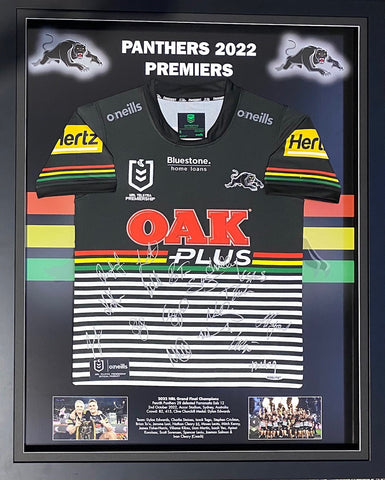 2022 NRL Premiership Winners Penrith Panthers Team Signed Jersey Framed