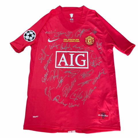 Manchester United 2008 European Champions League Team Signed Jersey
