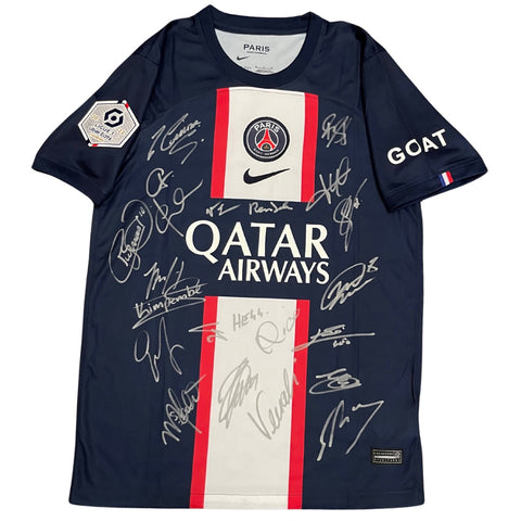 Paris Saint Germain PSG 2022/2023 Team Signed Home Jersey, #7 Mbappe, Messi, Neymar Jr etc.