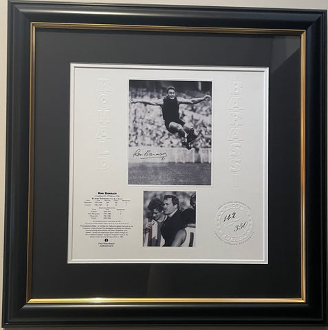Ron Barassi Signed Limited Edition 'Micro edition' Print Framed. 142 of 350.
