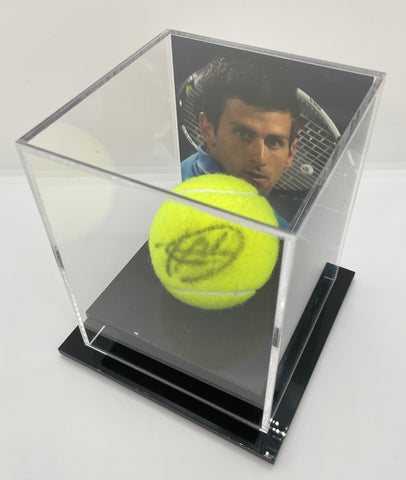 Novak Djokovic Personally Signed Tennis Ball in Display Case