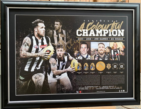 Dane Swan "A Colourful Champion" Personally Signed Career Tribute, Collingwood Magpies
