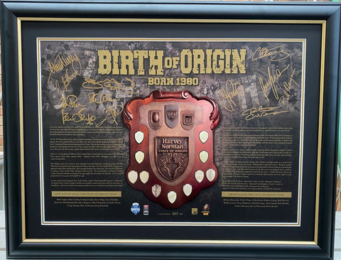 State of Origin Legends Personally Signed "Birth of Origin", Framed
