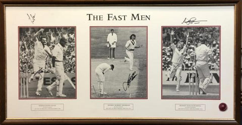 The Fast Men - Lithograph Personally Signed by Dennis Lillee, Jeff Thomson, Rodney Hogg, Len Pascoe and Sir Richard Hadlee