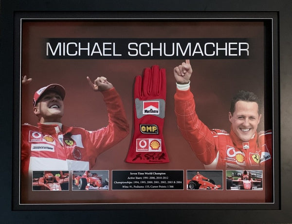 Gant Ferrari Signé Par Michael Schumacher – Avec Certificat D'authenticité | Objet De Collection F1