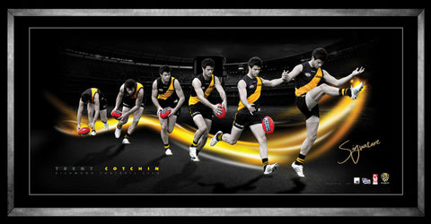 Trent Cotchin Richmond Tigers Personally Signed "Timelapse", Framed - AFL Licensed