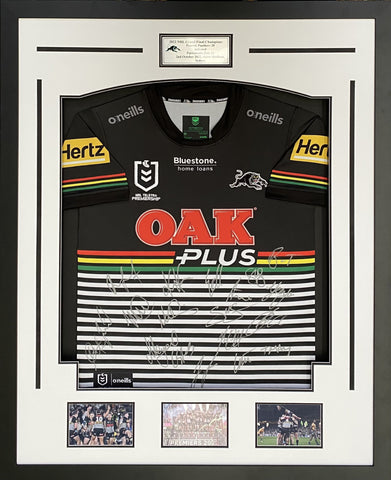 2022 NRL Premiership Winners Penrith Panthers Team Signed Jersey Framed