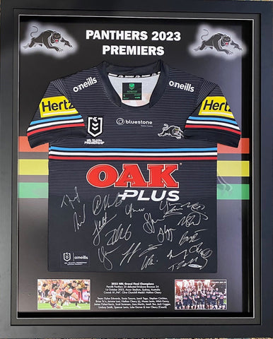 2023 NRL Premiership Winners Penrith Panthers Team Signed Jersey Framed