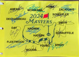 2024 US Masters Golf Pin Flag Personally Signed by 15 including Scheffler, Fleetwood, Aberg, Woods.
