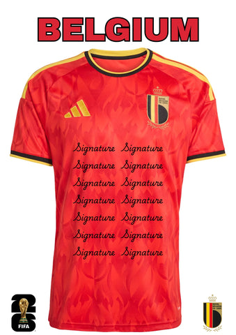 Belgium 2026 FIFA World Cup Team Signed Jersey - PRE ORDER