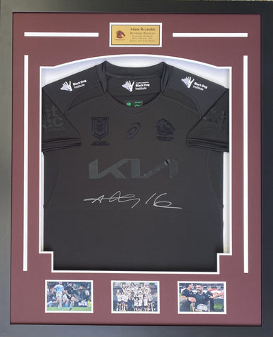 Adam Reynolds Personally Signed Brisbane Broncos Jersey, Framed