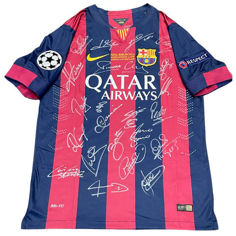 Barcelona Team Signed 2015 Jersey "Treble Winners", Including Neymar and Messi, Suarez