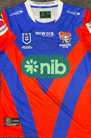 Bradman Best Personally Signed Newcastle Knights Jersey, Framed