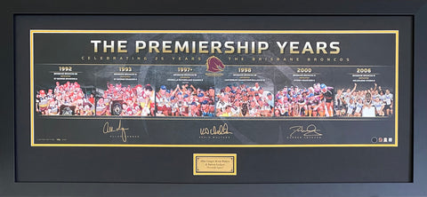 Brisbane Broncos “The Premiership Years” Limited Edition – Personally Signed by Walters, Langer & Lockyer