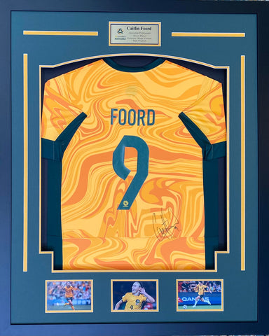 Caitlin Foord Personally Signed Matildas Jersey, Framed.