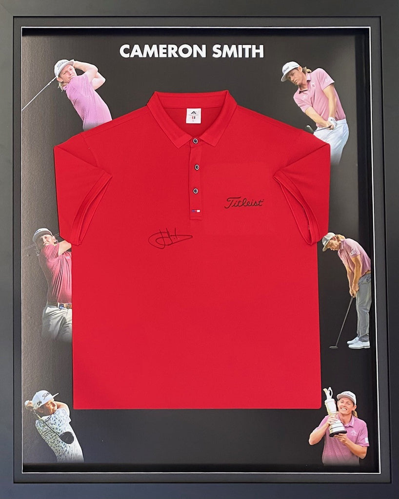 Cameron Smith Personally Signed Titleist Shirt, Framed