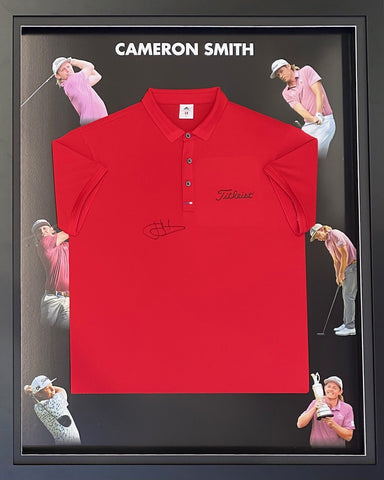 Cameron Smith Personally Signed Titleist Shirt, Framed