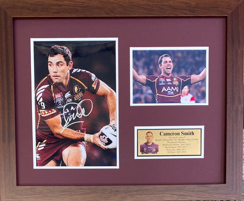 Cameron Smith Queensland Maroons Personally Signed Photo – Framed Tribute