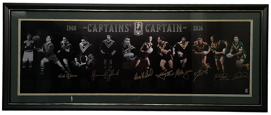 'Captains Captain' Rugby League Captains Tribute 1908-2016, Signed by 8, featuring Smith, Lockyer, Fittler, Meninga, Lewis etc.