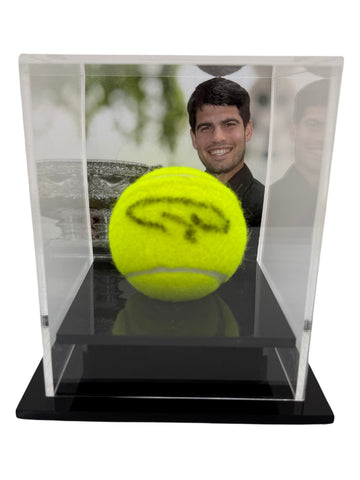 Carlos Alcaraz Personally Signed Tennis Ball with Display Case