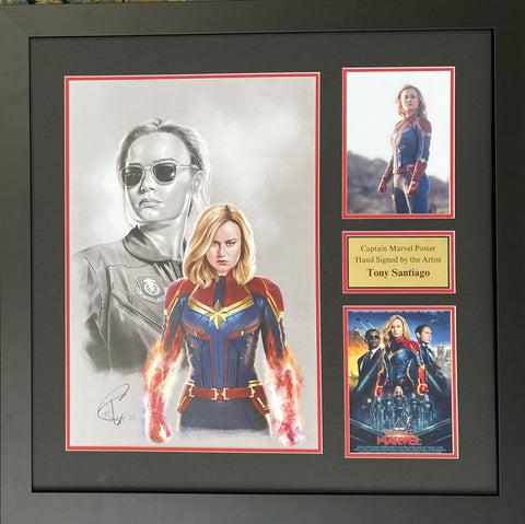 Celebrate the Heroic Power of Captain Marvel – Signed Lithograph by Tony Santiago