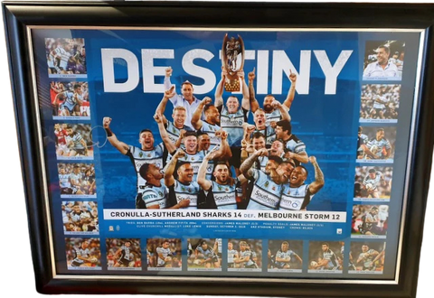 Cronulla Sharks 2016 Premiers "Destiny" Personally Signed by Jack Bird, Framed