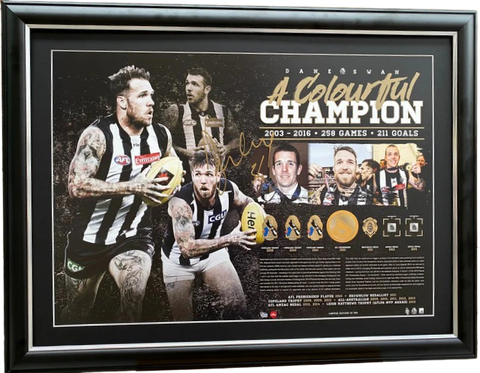 Dane Swan "A Colourful Champion" Personally Signed Career Tribute, Collingwood Magpies