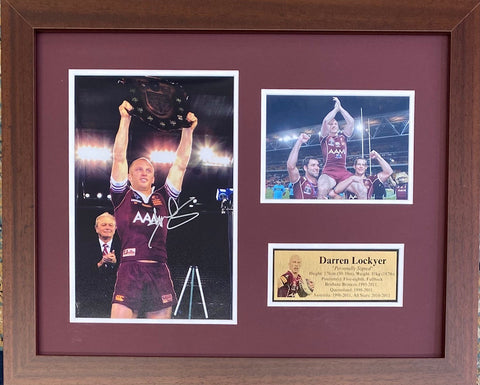 Darren Lockyer Queensland Maroons Personally Signed Photo – Framed Tribute