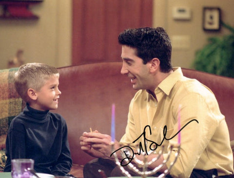 David Schwimmer Personally Signed Friends Photograph with Cole or Dylan Sprouse