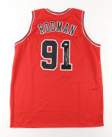 Dennis Rodman Signed Red Chicago Bulls Jersey (Beckett)