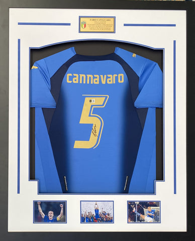 Fabio Cannavaro Signed Italy #5 Jersey - Captain of the 2006 World Cup Champions, Framed