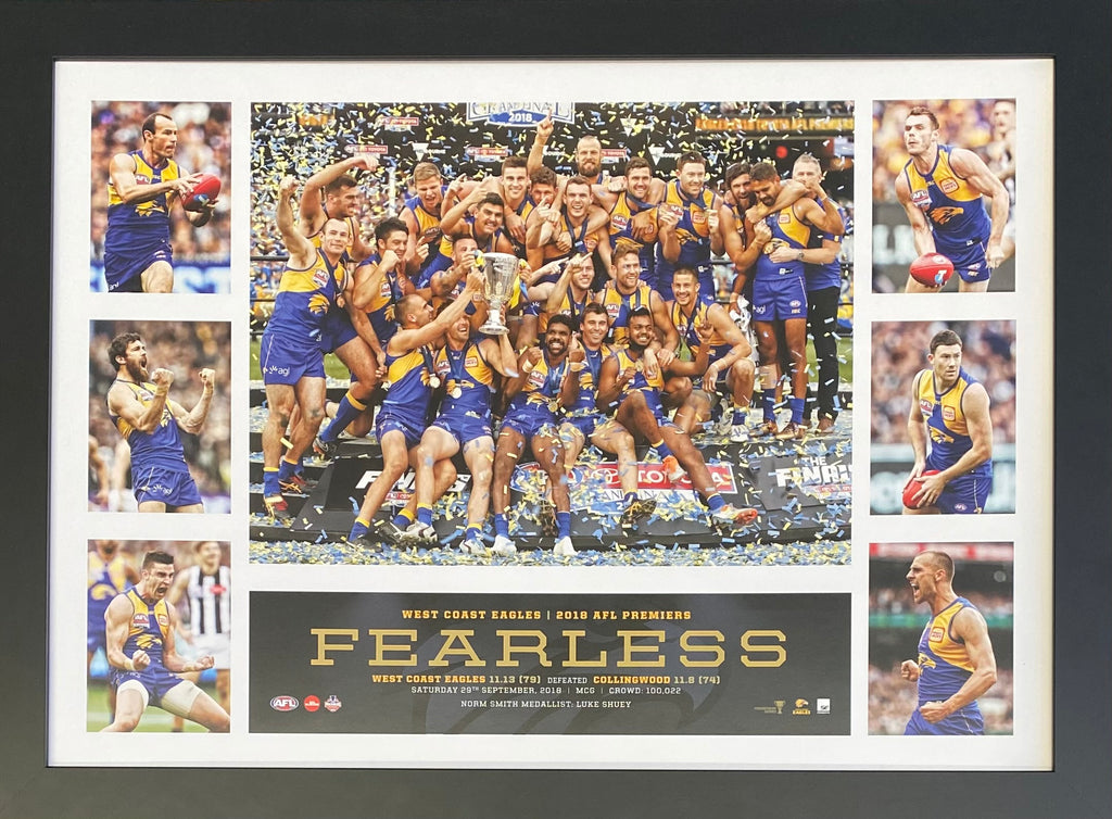 'Fearless' West Coast Eagles 2018 AFL Premiers Tribute, Framed