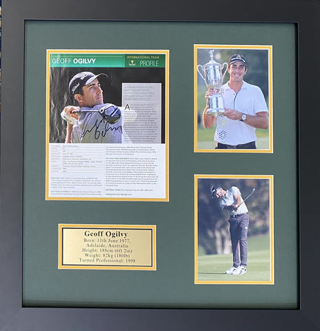 Geoff Ogilvy Personally Signed Tribute, Framed