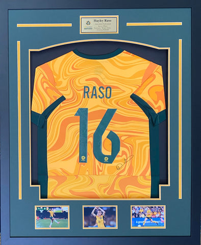 Hayley Raso Personally Signed Matildas Jersey – Framed
