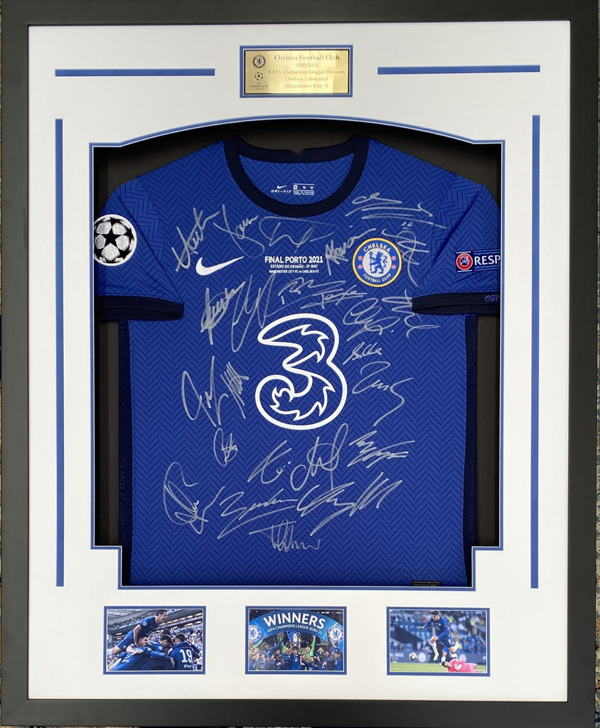Chelsea 2021 European Champions Team Signed Jersey Kante, Mendy, Azpilicueta