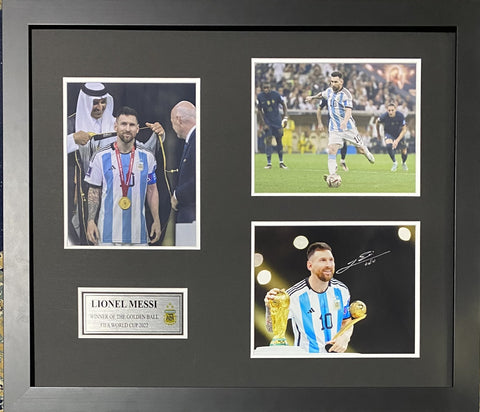 Lionel Messi Signed Photograph, Framed Tribute, Argentina