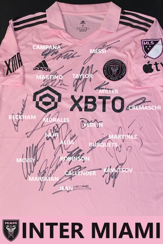 Inter Miami 2023 Team Signed Jersey incl Beckham and Messi, Available Framed or Jersey Only
