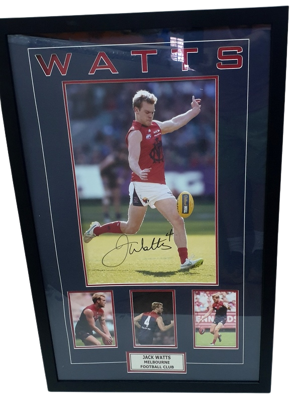 Jack Watts Melbourne Demons Tribute Frame, Personally Signed, Framed