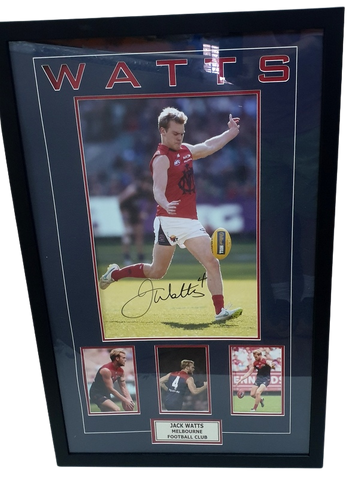 Jack Watts Melbourne Demons Tribute Frame, Personally Signed, Framed