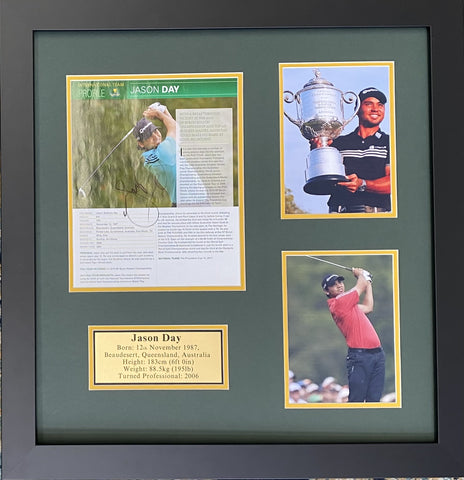 Jason Day Personally Signed Tribute, Framed