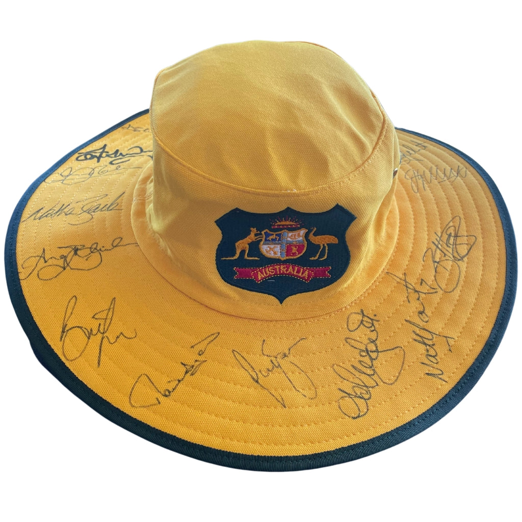 Jason Gillespie Player Issued/Owned Hat, Team Signed, Cricket World Cup 2003.