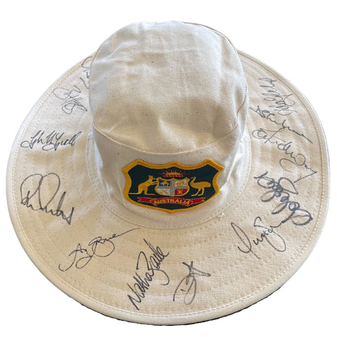 Jason Gillespie Player Issued/Owned Hat, World Cup 2003, Team Signed.