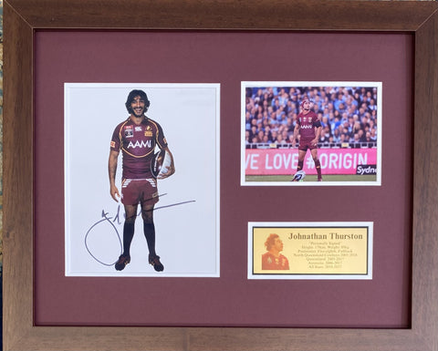 Johnathan Thurston Queensland Maroons Personally Signed Photo – Framed Tribute