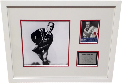 Johnny Raper, St George Immortal, Personally Signed Career Tribute, Framed
