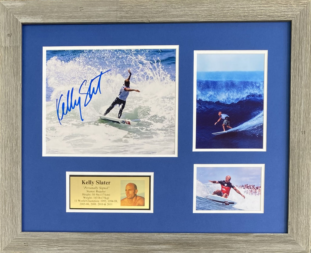 Kelly Slater Personally Signed Surfing Photo Tribute