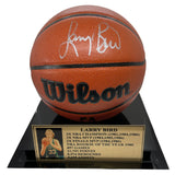Larry Bird Personally Signed Basketball with Display Case and Plaque
