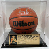 Larry Bird Personally Signed Basketball with Display Case and Plaque