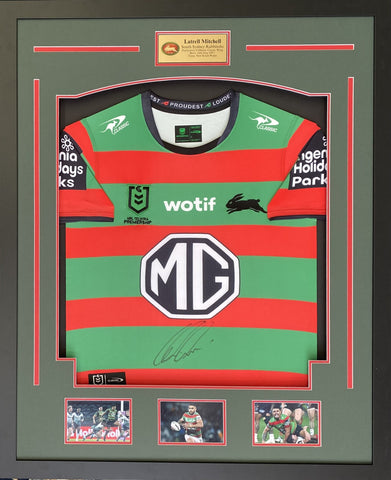 Latrell Mitchell Personally Signed South Sydney Rabbitohs Jersey, Framed